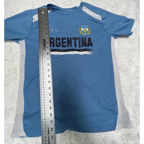 Striker Argentina Team Soccer Crew Neck Short Sleeve Jersey Top Youth Large Blue - Picture 7 of 10